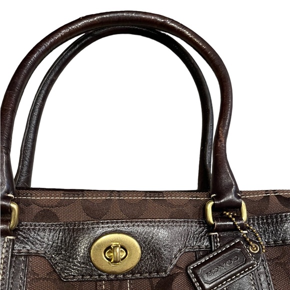 Coach Hampton Carryall Signature Brown Leather Bag - Picture 3 of 5